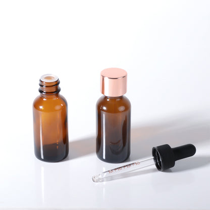 Jinpingguo 1oz - Chabo Black Black Round Seal Essential Oil Dropper Bottle Light-Protected Glass Graduated Bottle 24 pieces per case