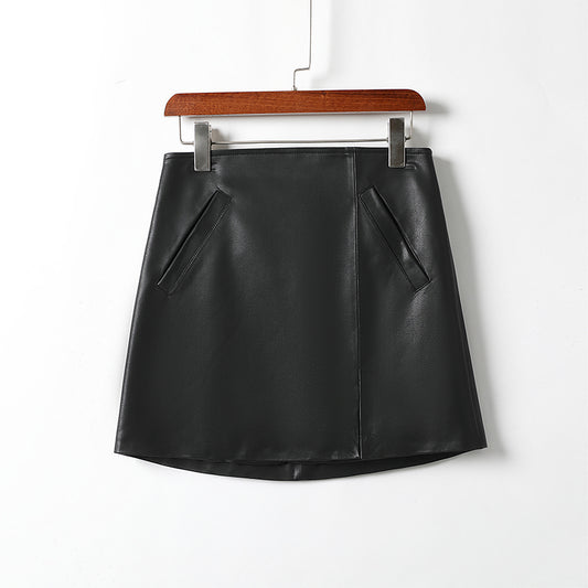 minwang PU Skirt 13MA0104