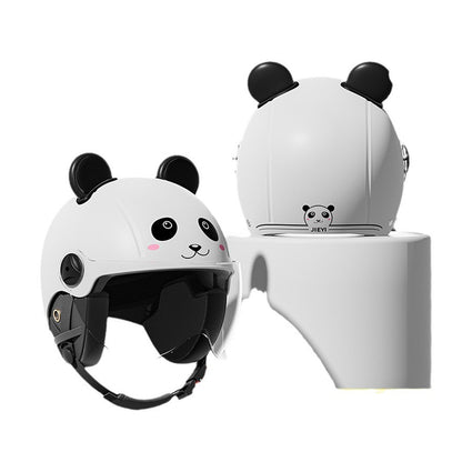 xingguang 3C certification children's helmets boys girls electric car winter warm battery motorcycle helmet child half helmet   High Definition Anti-fog Lens