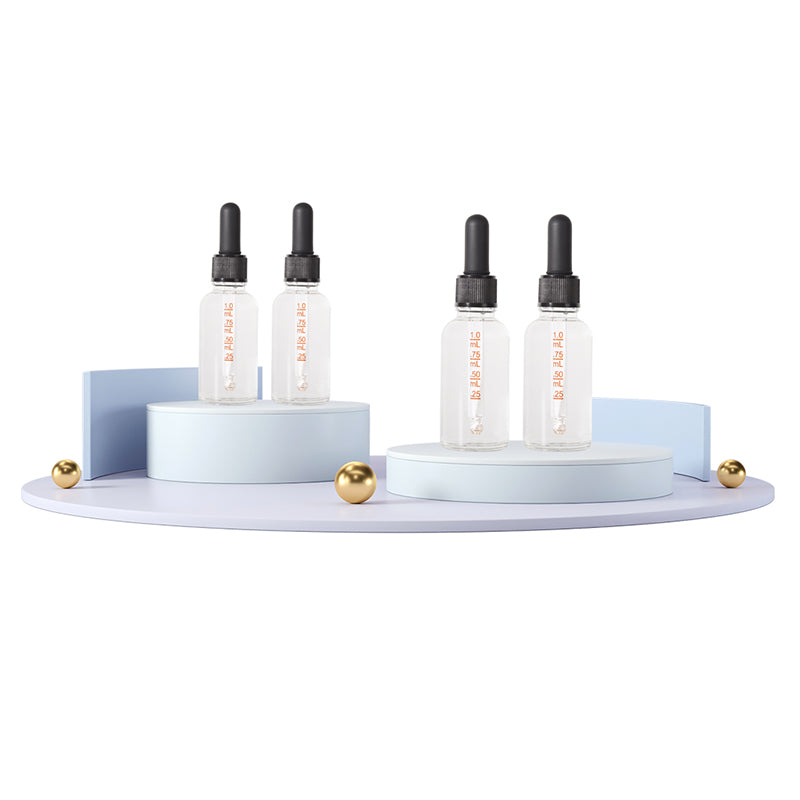 Jinpingguo 1oz Clear Essence Black Black Dropper DIY Essential Oils, Cologne Travel Bottles 24 pieces per case