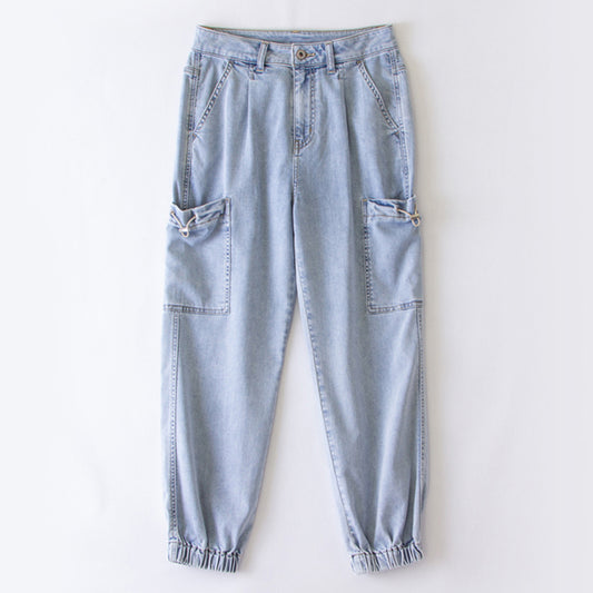 xinya Casual Pants Jeans C2016-15J  Skinny Jeans Light Blue Jeans Design Sense Jeans