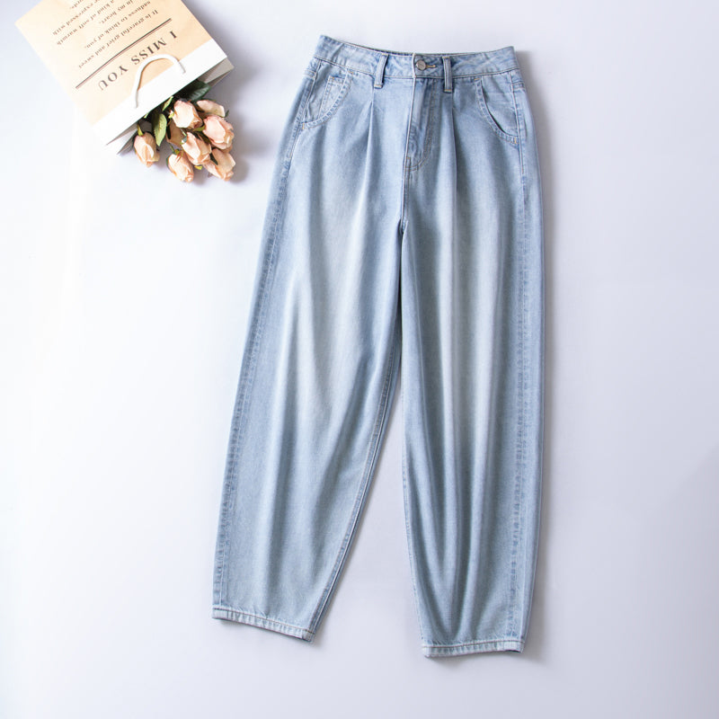 xinya Casual Pants Jeans  X012JJ  Pear shaped body pants, light blue denim design, high waisted jeans