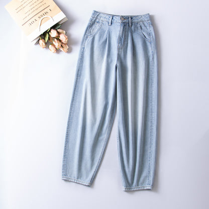 xinya Casual Pants Jeans  X012JJ  Pear shaped body pants, light blue denim design, high waisted jeans