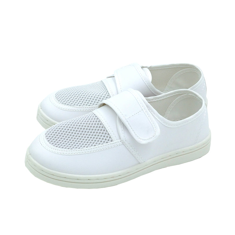 tonghuasheng Anti-static leather cable-stayed mesh shoes PVC hook and loop mesh shoes 615 breathable factory shoes
