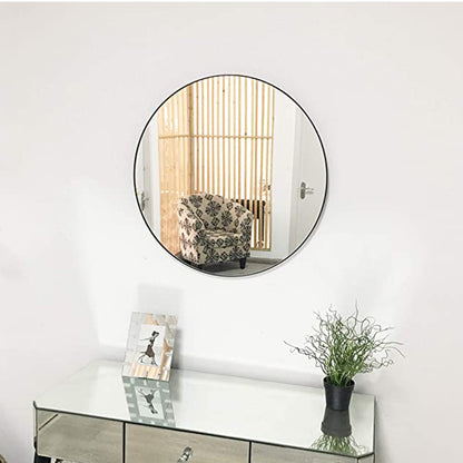huaguan Circle Round Wall Mirror Black Painting with 4mm Silver Mirror 70 * 70cm