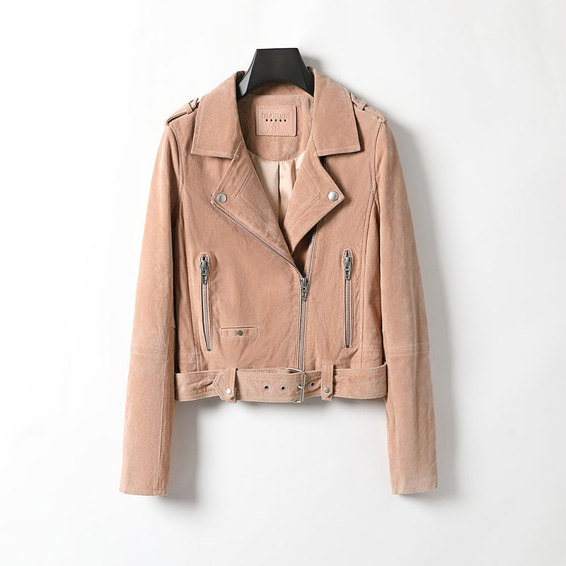 minwang Women's Leather Jacket 73K-9269