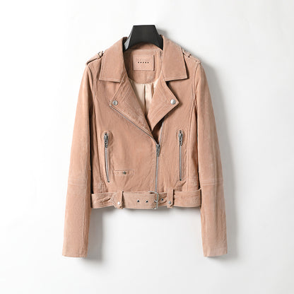minwang Women's Leather Jacket 73K-9269