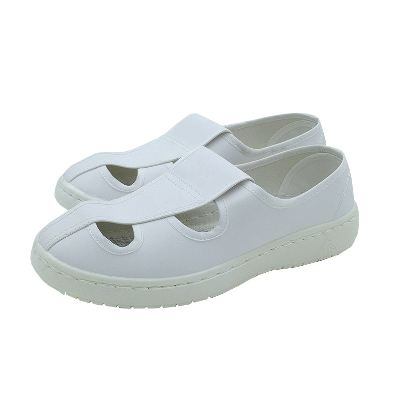 tonghuasheng Anti-static SPU white leather four-hole shoes thick soft sole 710 factory shoes clean room purification shoes single shoes