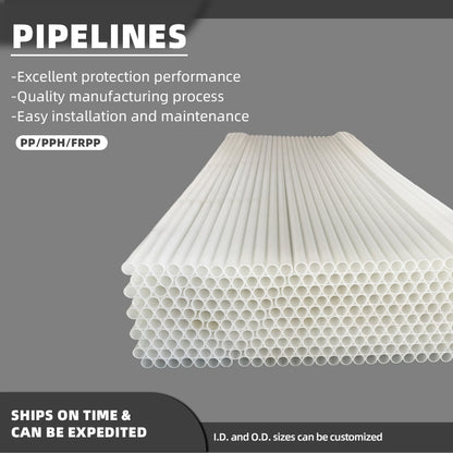 HONGMING Dragon PP Pipe, PPH Pipe, FRPP Pipe Anti-corrosion & Pressure-resistant Uniform Wall Thickness Acid & Alkali Resistant High-temperature Resistant DN20-DN800(Please consult customer service for pricing)