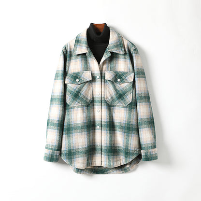minwang Plaid blouse 01GL6081