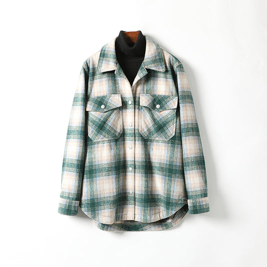 minwang Plaid blouse 01GL6081