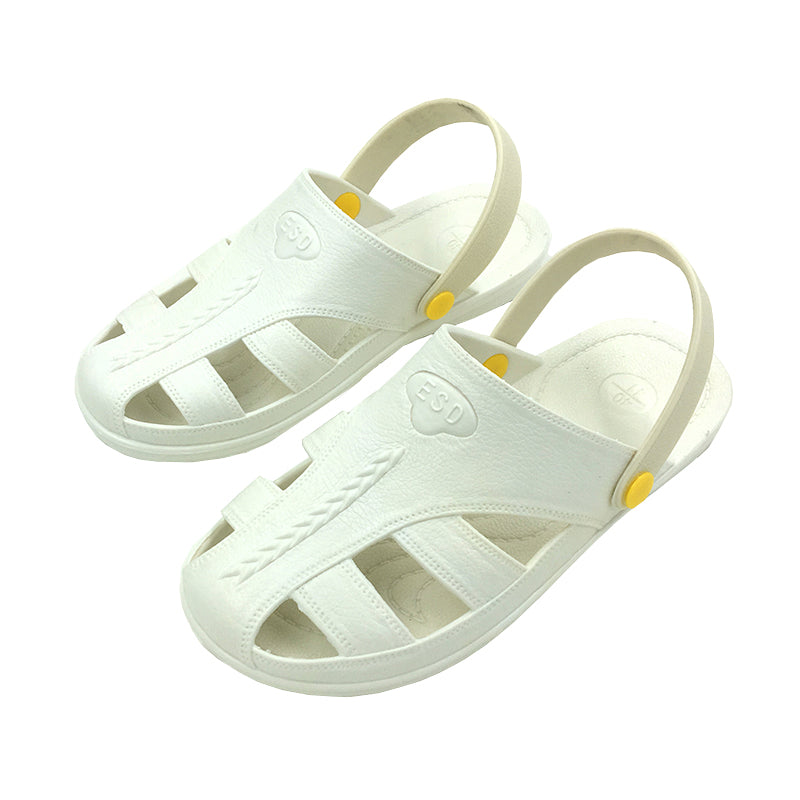 tonghuasheng Anti-static shoes dust-free slippers 722 sandals black and white blue toe protection Baotou slippers six-hole ESD shoes