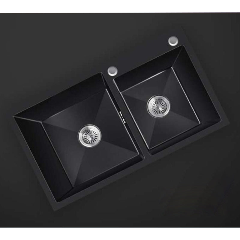 haixi  Stainless steel flume black gold steel flat edge double basin(Vui lòng tham khảo dịch vụ khách hàng để biết giá)