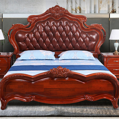 minghao Begonia wood solid wood European style all solid wood 1.8 m double bed master bedroom king size bed modern American soft package(Please consult customer service for pricing)