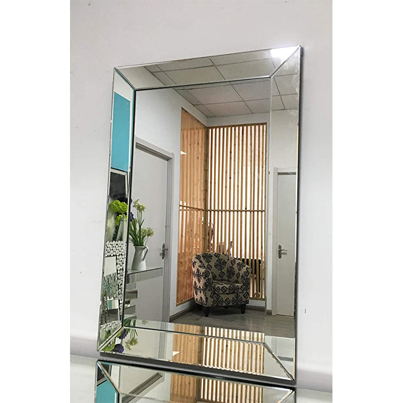 huaguan TopB Mirrors Simple Wall Mirror Frameless Rectangular Mirror with Bevelled Edge