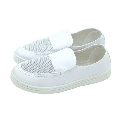 tonghuasheng  Anti-static white leather single hole mesh shoes PVC mesh shoes 614 dust-free work shoes