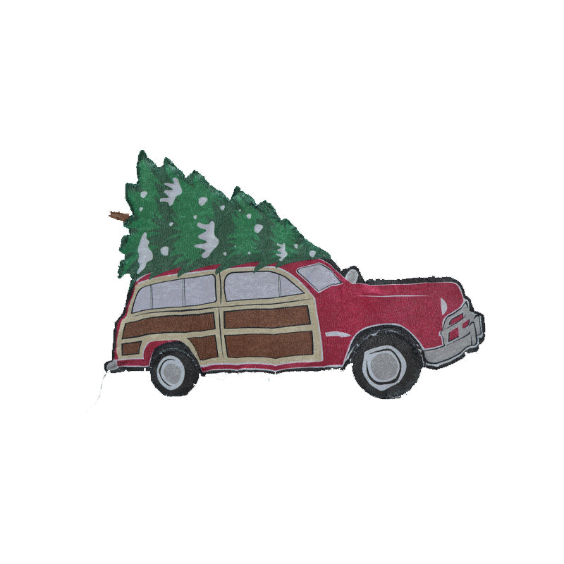 Hongfa Lights  Vintage Cart with Tree  Small Car with Gift Tractor Wrap C9 String Lights Wearing Christmas Hat  1,000 Pieces Waterproof Ambient Light