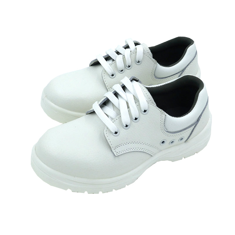 tonghuasheng Anti-static PU white lace-up safety shoes 2008 metal Baotou dust-free laboratory safety shoes