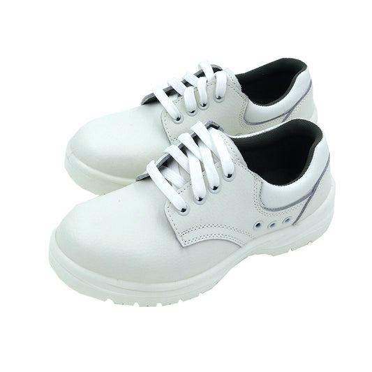 tonghuasheng Anti-static PU white lace-up safety shoes 2008 metal Baotou dust-free laboratory safety shoes