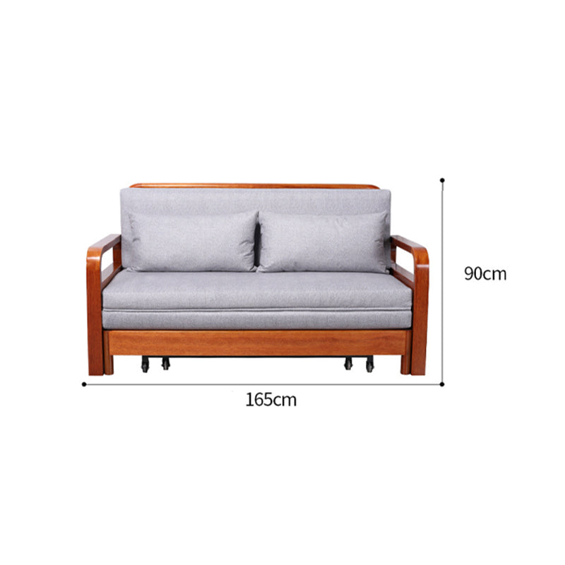 minghao Foldable solid wood sofa bed dual-purpose double 1.6 m multifunctional living room small 1.9 telescopic bed begonia wood(Please consult customer service for pricing)