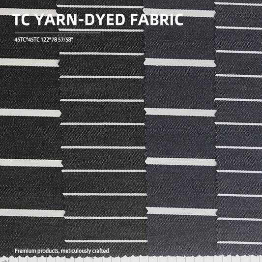 zhongchang TC Yarn-Dyed Fabric: Abrasion-Resistant and Wrinkle-Resistant Fashion and Home Textile Material 45TC*45TC 122*78 57/58"(Please consult customer service for pricing)