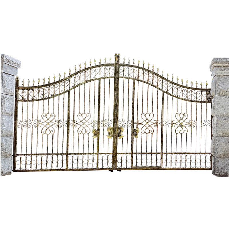 Hengze Wrought Iron Gate Villa Courtyard Entrance Door Reinforced, Rust-Proof, Anti-Theft(Please consult customer service for pricing)