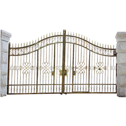 Hengze Wrought Iron Gate Villa Courtyard Entrance Door Reinforced, Rust-Proof, Anti-Theft(Please consult customer service for pricing)