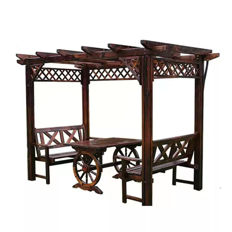 yiling Grapevine patio anticorrosive wood outdoor climbing frame villa outdoor solid wood pavilion carbonized simple garden gazebo(Please consult customer service for pricing)