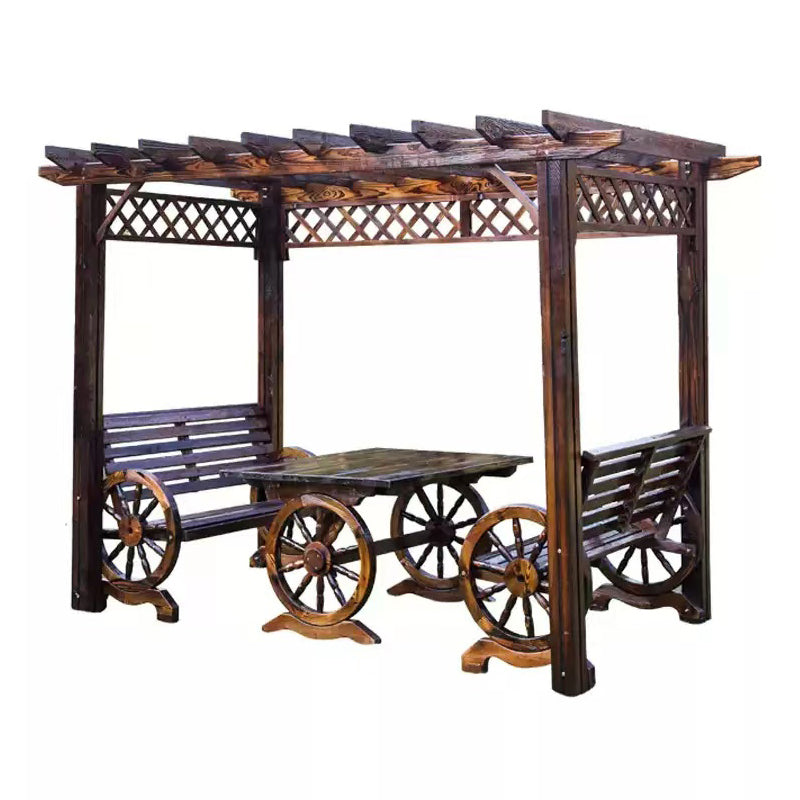 yiling Outdoor courtyard anticorrosive solid wood simple climbing vine rack villa outdoor solid wood grapevine terrace charcoal garden gazebo(Please consult customer service for pricing)