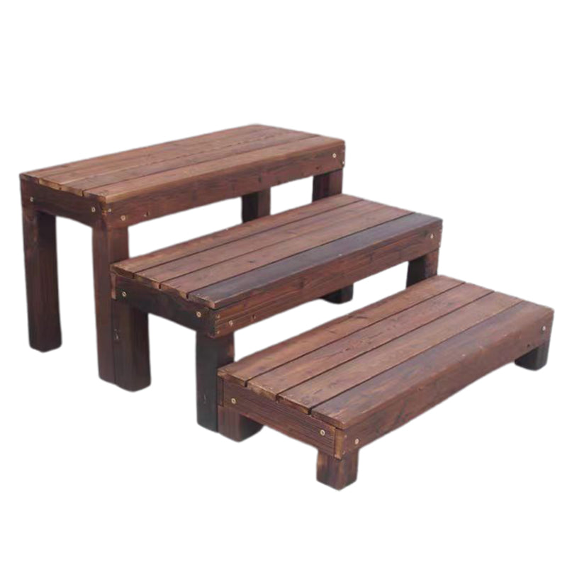 yiling  Courtyard balcony outdoor household wood steps step carbonized solid wood stool waterproof sunscreen anticorrosive wood mobile footsteps(Please consult customer service for pricing)