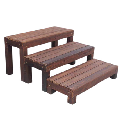 yiling  Courtyard balcony outdoor household wood steps step carbonized solid wood stool waterproof sunscreen anticorrosive wood mobile footsteps(Please consult customer service for pricing)