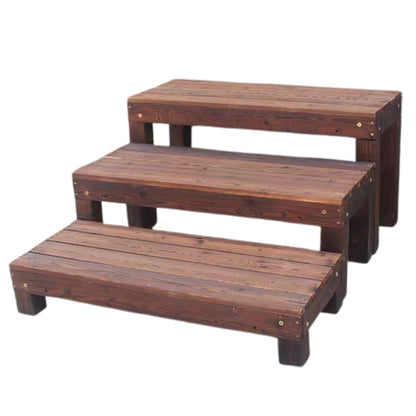 yiling  Courtyard balcony outdoor household wood steps step carbonized solid wood stool waterproof sunscreen anticorrosive wood mobile footsteps(Please consult customer service for pricing)