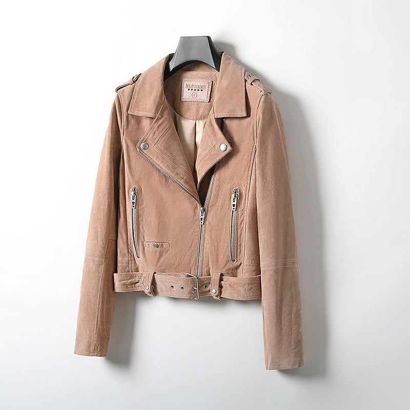 minwang Women's Leather Jacket 73K-9269