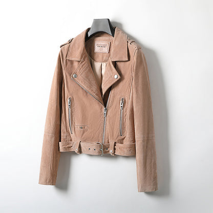 minwang Women's Leather Jacket 73K-9269