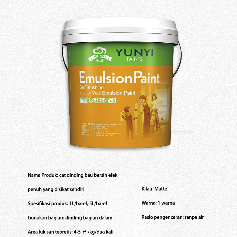 yunyi Self brushing clean odor wall paint, self brushing wall paint, self brushing latex paint