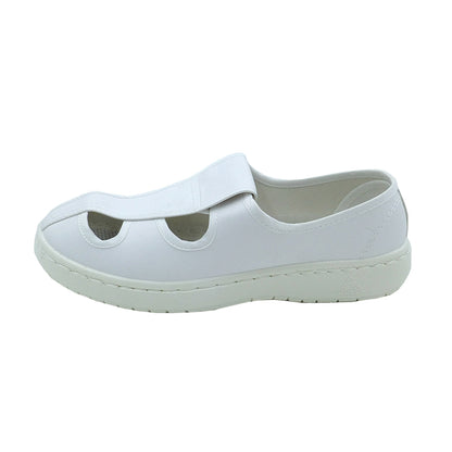 tonghuasheng Anti-static SPU white leather four-hole shoes thick soft sole 710 factory shoes clean room purification shoes single shoes