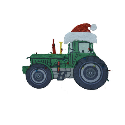 Hongfa Lights  Vintage Cart with Tree  Small Car with Gift Tractor Wrap C9 String Lights Wearing Christmas Hat  1,000 Pieces Waterproof Ambient Light