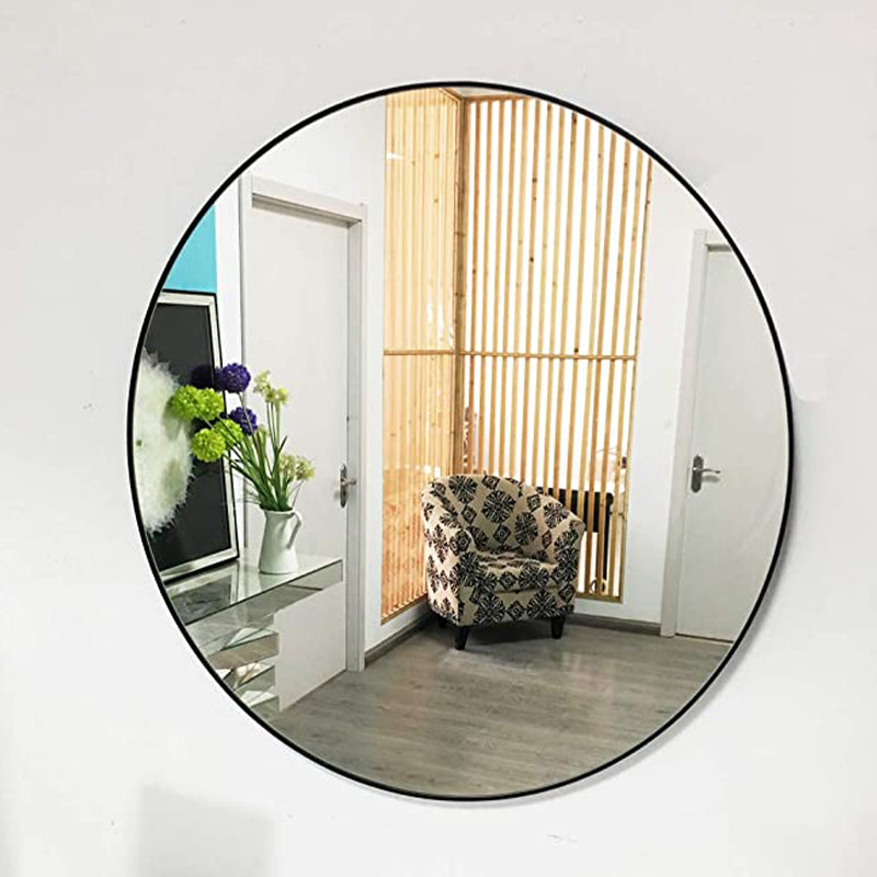 huaguan Circle Round Wall Mirror Black Painting with 4mm Silver Mirror 70 * 70cm