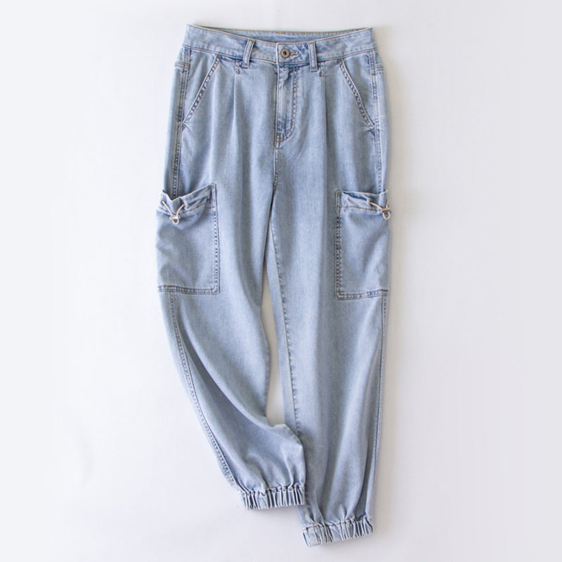 xinya Casual Pants Jeans C2016-15J  Skinny Jeans Light Blue Jeans Design Sense Jeans