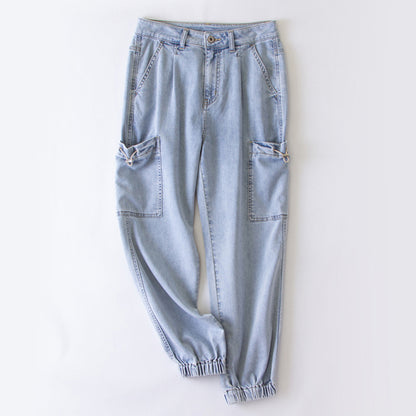 xinya Casual Pants Jeans C2016-15J  Skinny Jeans Light Blue Jeans Design Sense Jeans