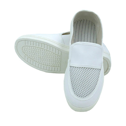 tonghuasheng  Anti-static white leather single hole mesh shoes PVC mesh shoes 614 dust-free work shoes