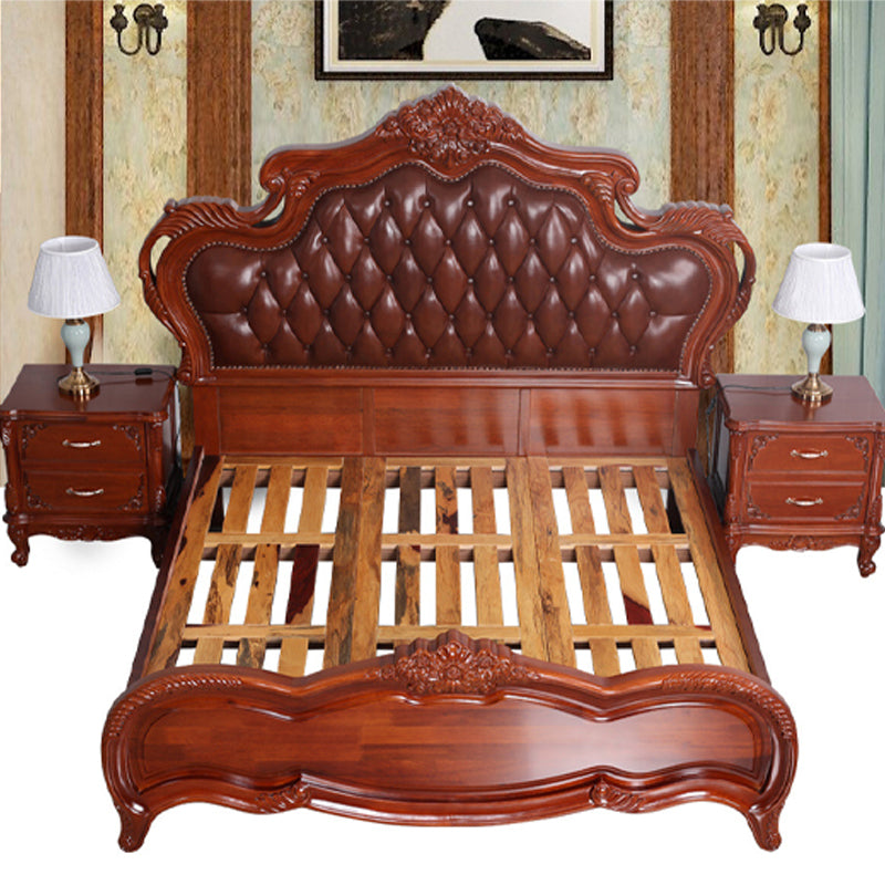 minghao Begonia wood solid wood European style all solid wood 1.8 m double bed master bedroom king size bed modern American soft package(Please consult customer service for pricing)