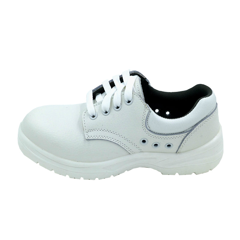 tonghuasheng Anti-static PU white lace-up safety shoes 2008 metal Baotou dust-free laboratory safety shoes