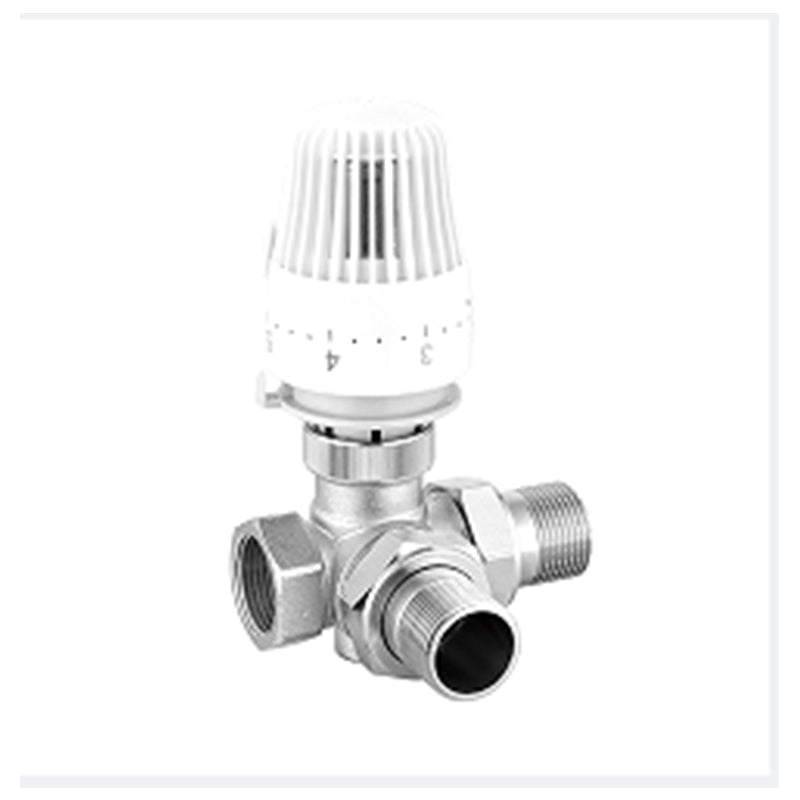 shuangan Left and right type three-way radiator thermostatic control valve DN15 DN20 DN25  Three-way live thermal fusion automatic thermostatic control valve brass temperature control regulation