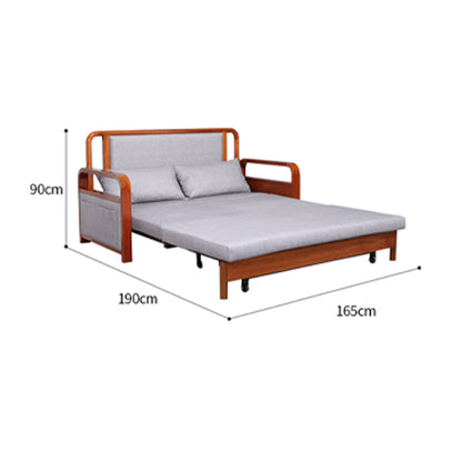 minghao Foldable solid wood sofa bed dual-purpose double 1.6 m multifunctional living room small 1.9 telescopic bed begonia wood(Please consult customer service for pricing)