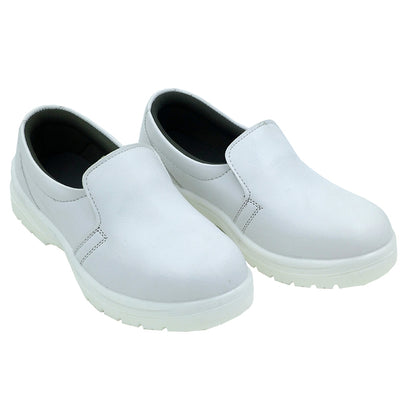 tonghuasheng Anti-static PU white dust-free safety shoes 8808 steel Baotou anti-smashing toe protection dust-proof labor protection shoes factory