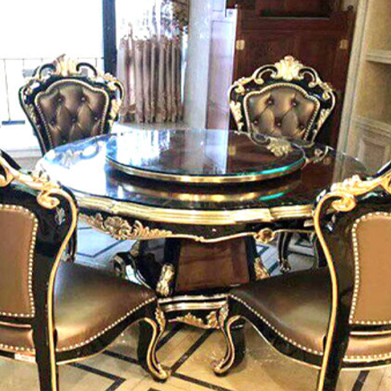 minghao  European style dining table and chair combination of solid wood dining chairs marble round table household dining table round table small household(Please consult customer service for pricing)
