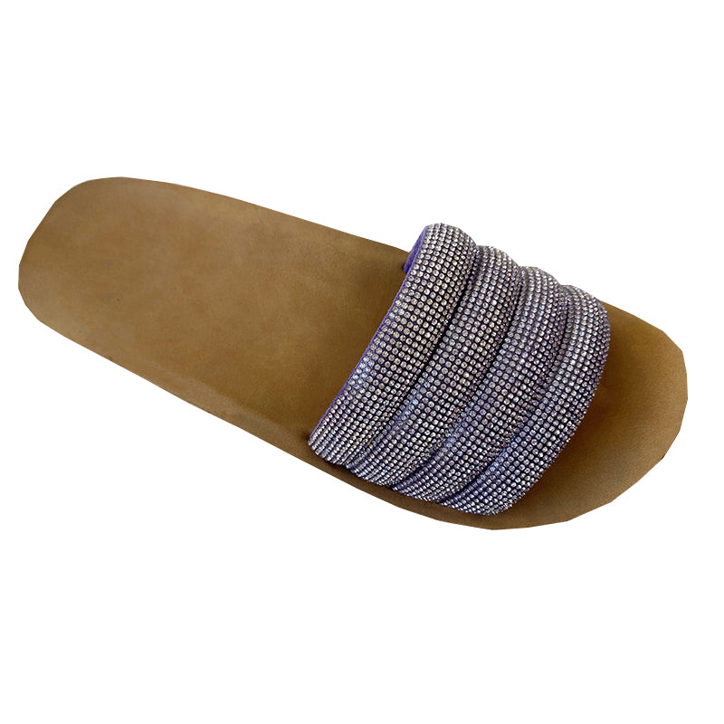 leijiali Rhinestone Flat Bottom One Slipper(Please consult customer service for pricing)