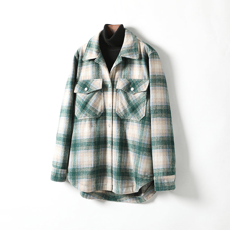 minwang Plaid blouse 01GL6081