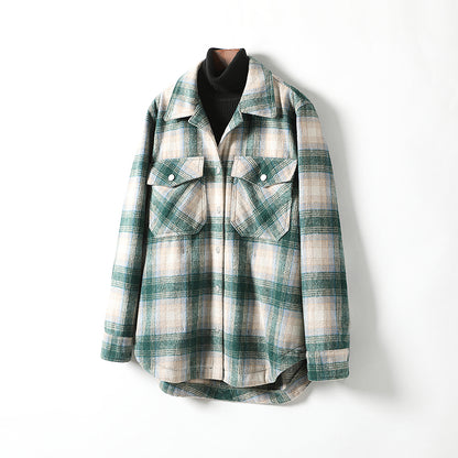 minwang Plaid blouse 01GL6081